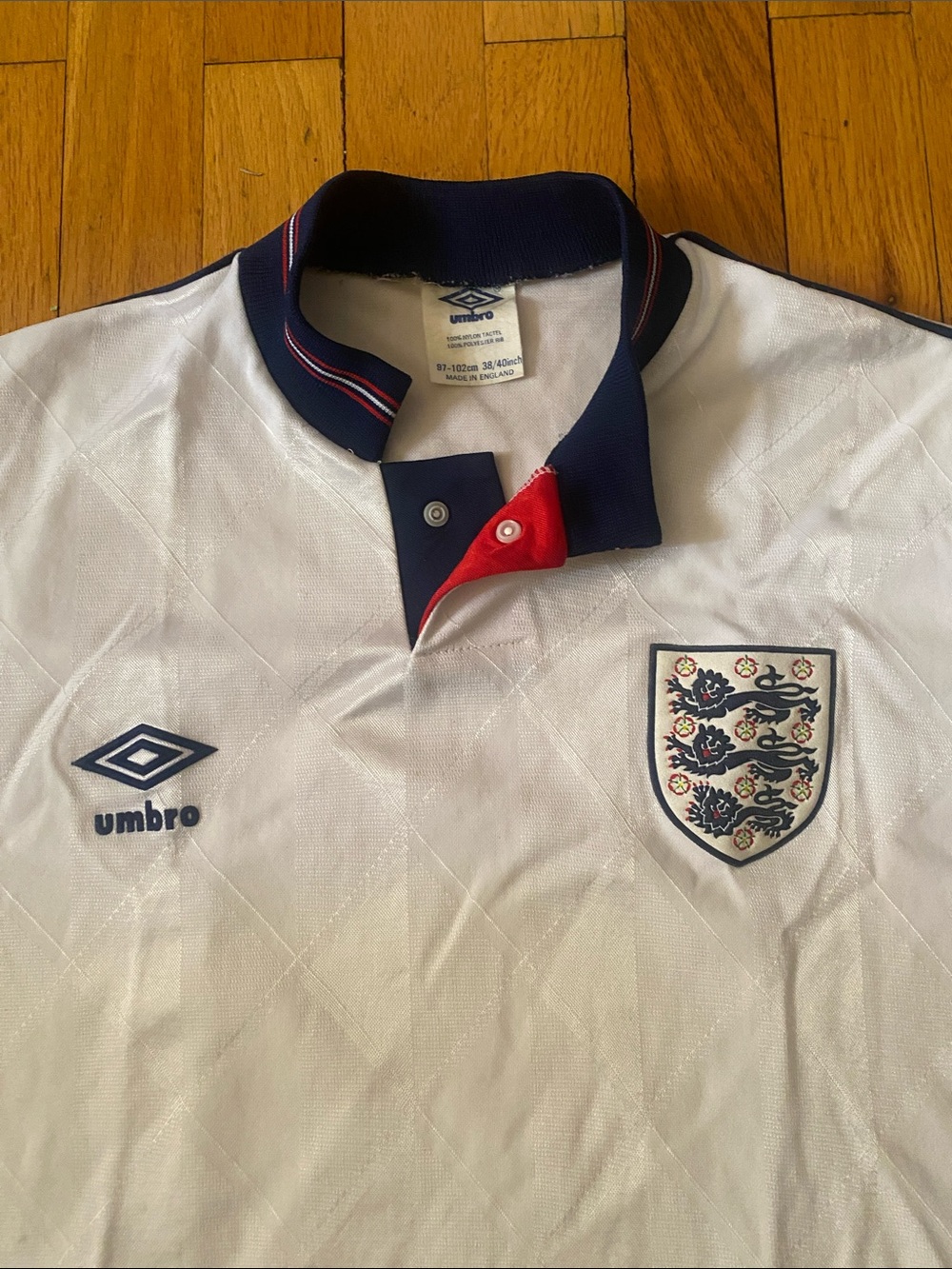 Umbro Rare England Home Jersey Authentic 1987- 1989 Vintage Mint Condition  S/M